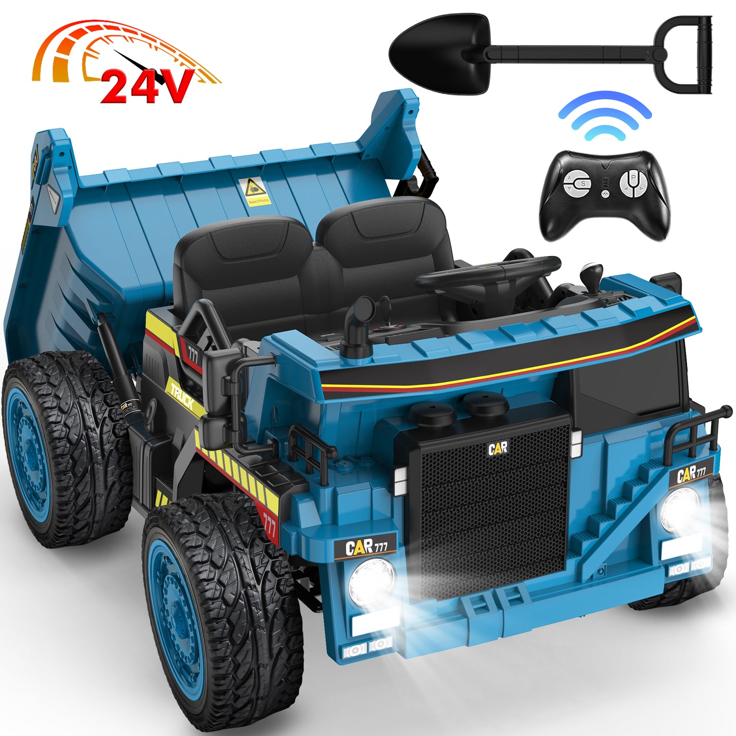 East doll 24V Ride on Dump Truck, Ride on UTV Car for Kids with Electric Dump Bed, 300W Powerful Motors, 4.4Mph, Remote Control, EVA Tires, Electric Truck for Kids