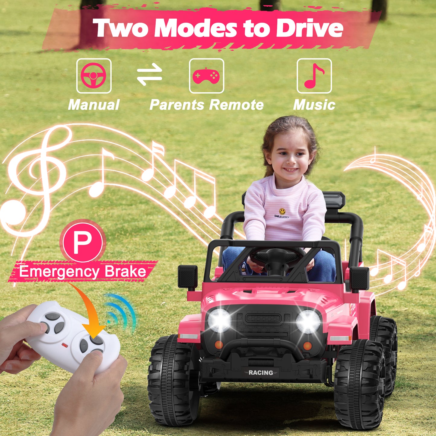 East doll 12V Ride on Car for Toddlers, Kids Electric Car with Remote Control, Bluetooth, Music, 3 Speeds for Kids Gifts