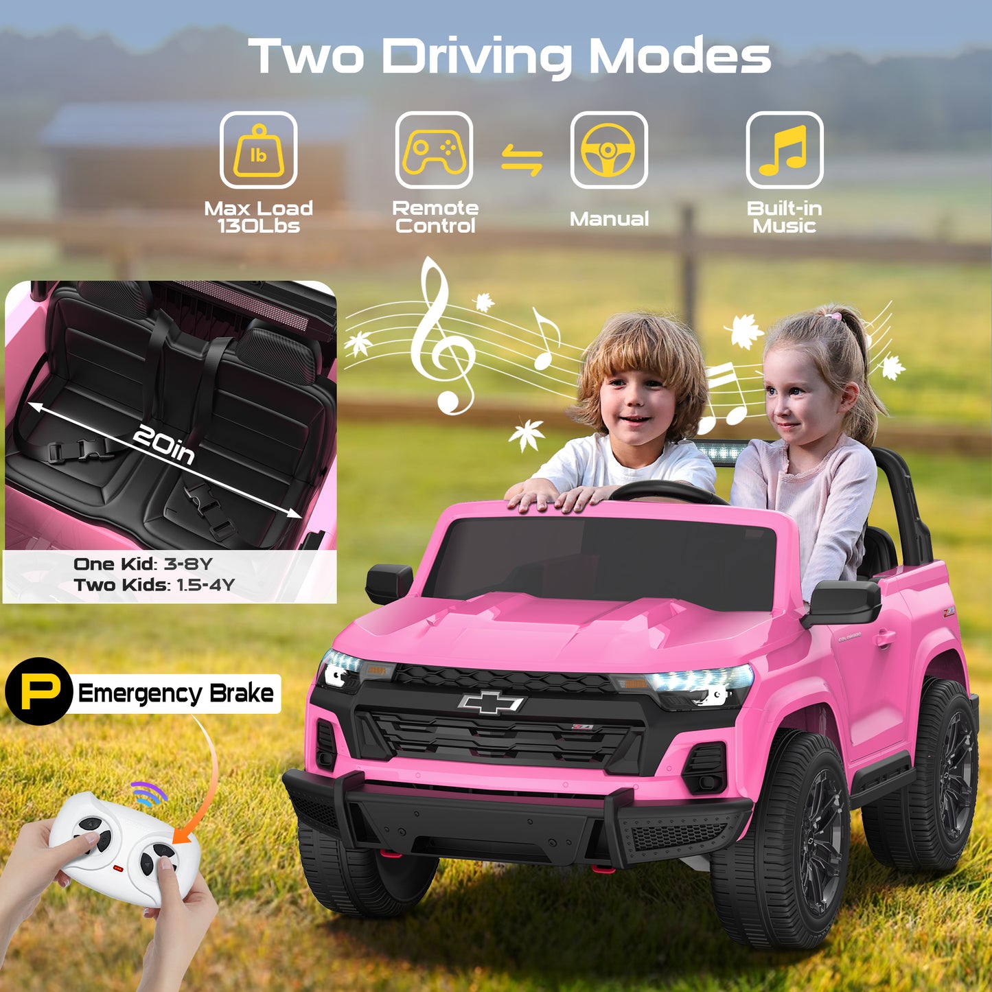 East doll 24 Volt Power Ride on Toys Car for Big Kids, Licensed Chevrolet 2 Seater Ride-on UTV Cars, 24V Ride ons, 800W Motor, Remote Control, 2-5MPH, Electric Car