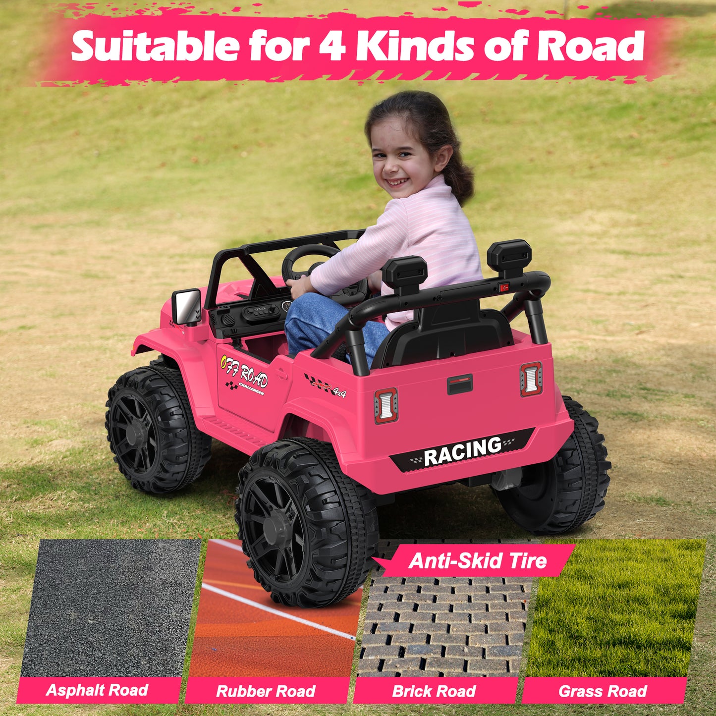 East doll 12V Ride on Car for Toddlers, Kids Electric Car with Remote Control, Bluetooth, Music, 3 Speeds for Kids Gifts