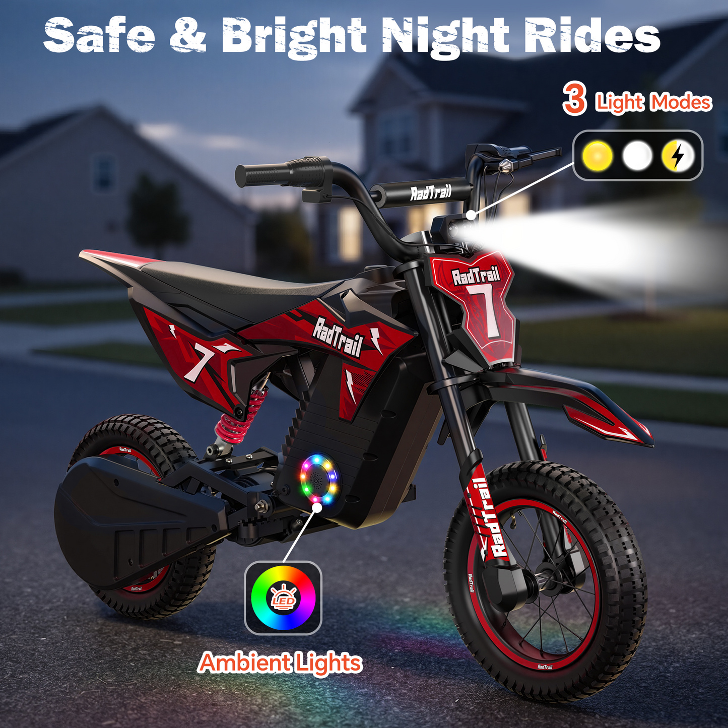 East doll 36V Electric Dirt Bike for Kids, Peak 700W Kids Electric Dirt Bikes, Electric Kids Dirt Bike for Boys Girls Aged 6-12Y, 3-Speed, Max 15.5 Mph, 13.7 Miles Long Range, 3 Light Modes