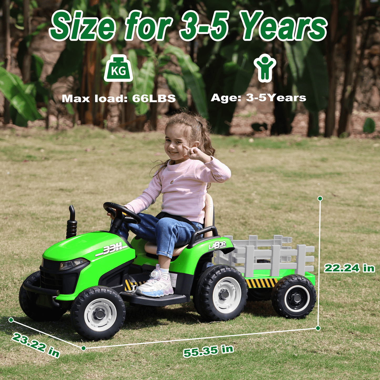 East doll 24 Rideon Tractor with Trailer
