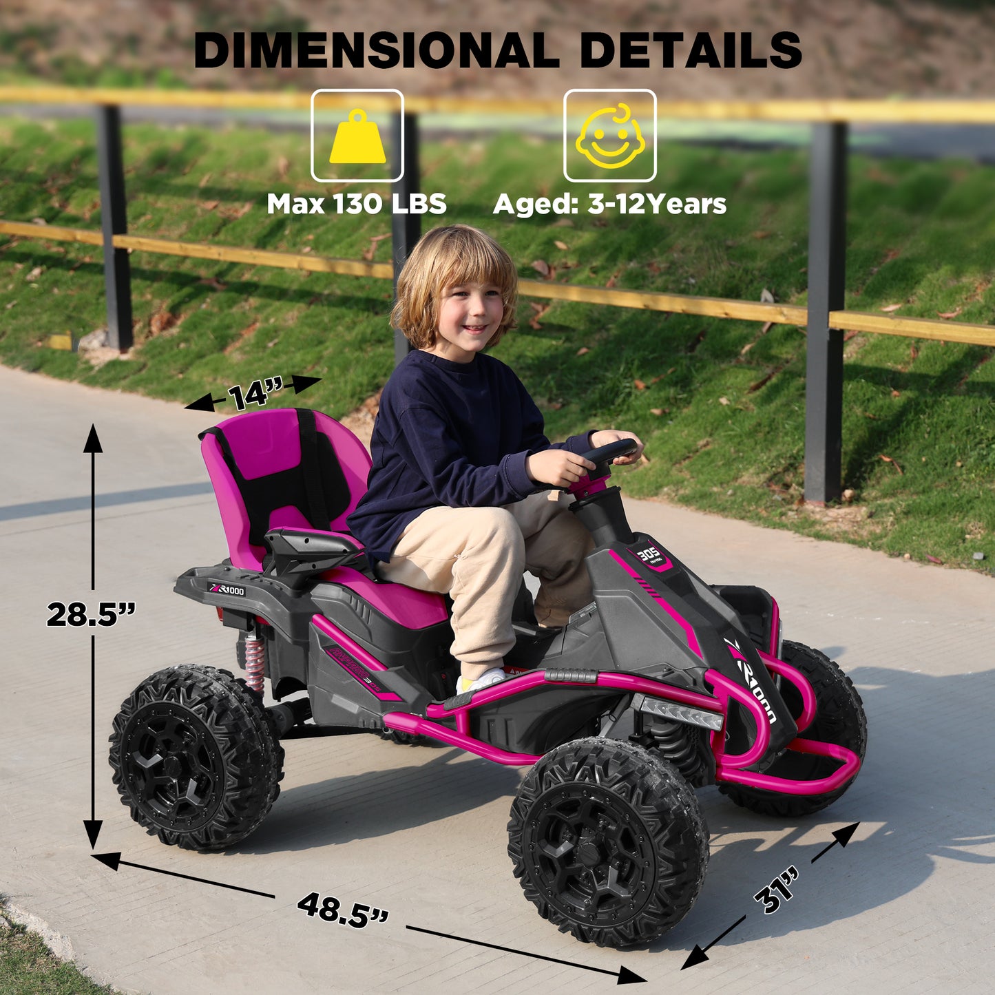 East doll 24V Big Kids Ride on Toys, Electric Power Ride on Car for Kids Age 5-12, 4 Wheeler, 4WD 800W Motors ATV for Kids, 5MPH, Parent Remote, Music