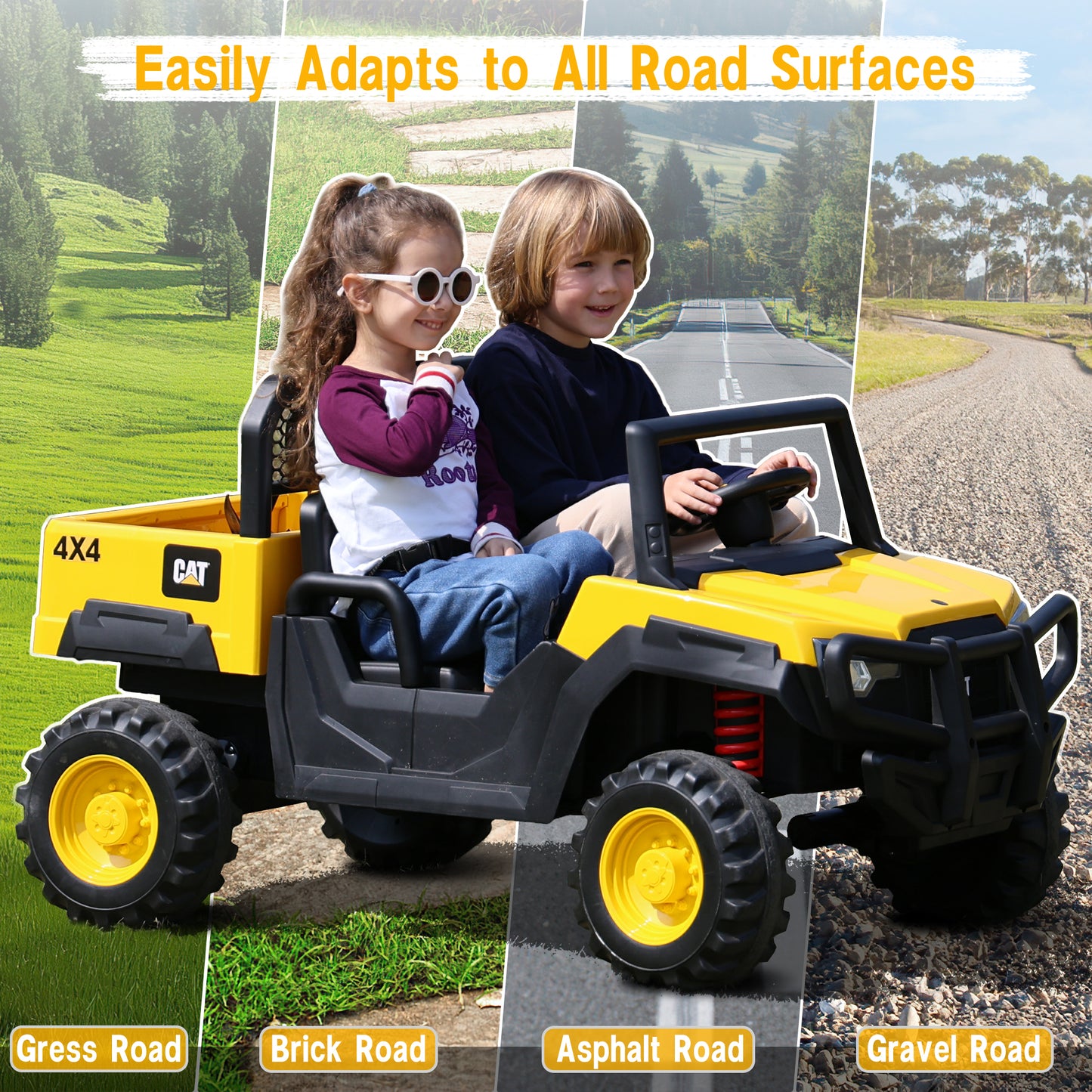 East doll 24V Licensed Caterpillar, Ride on Dump Truck