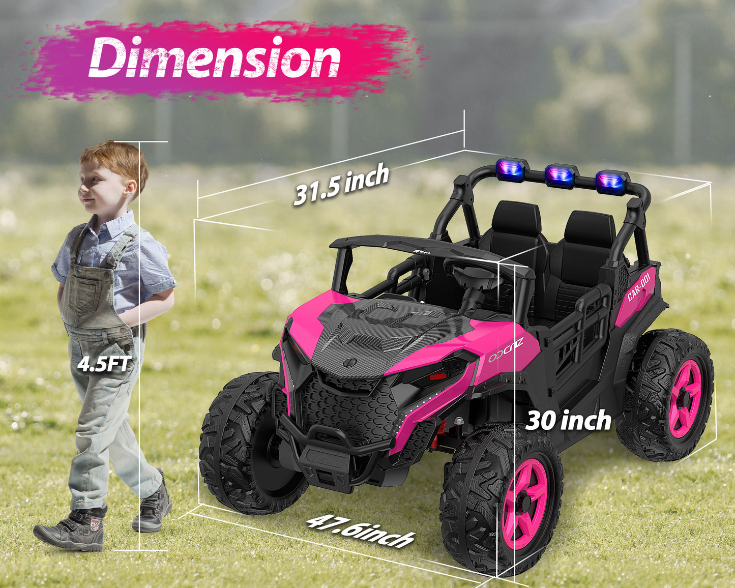 EastDoll 24V Power Ride on UTV Car, 4WD/ 2WD Switchable Electric Car