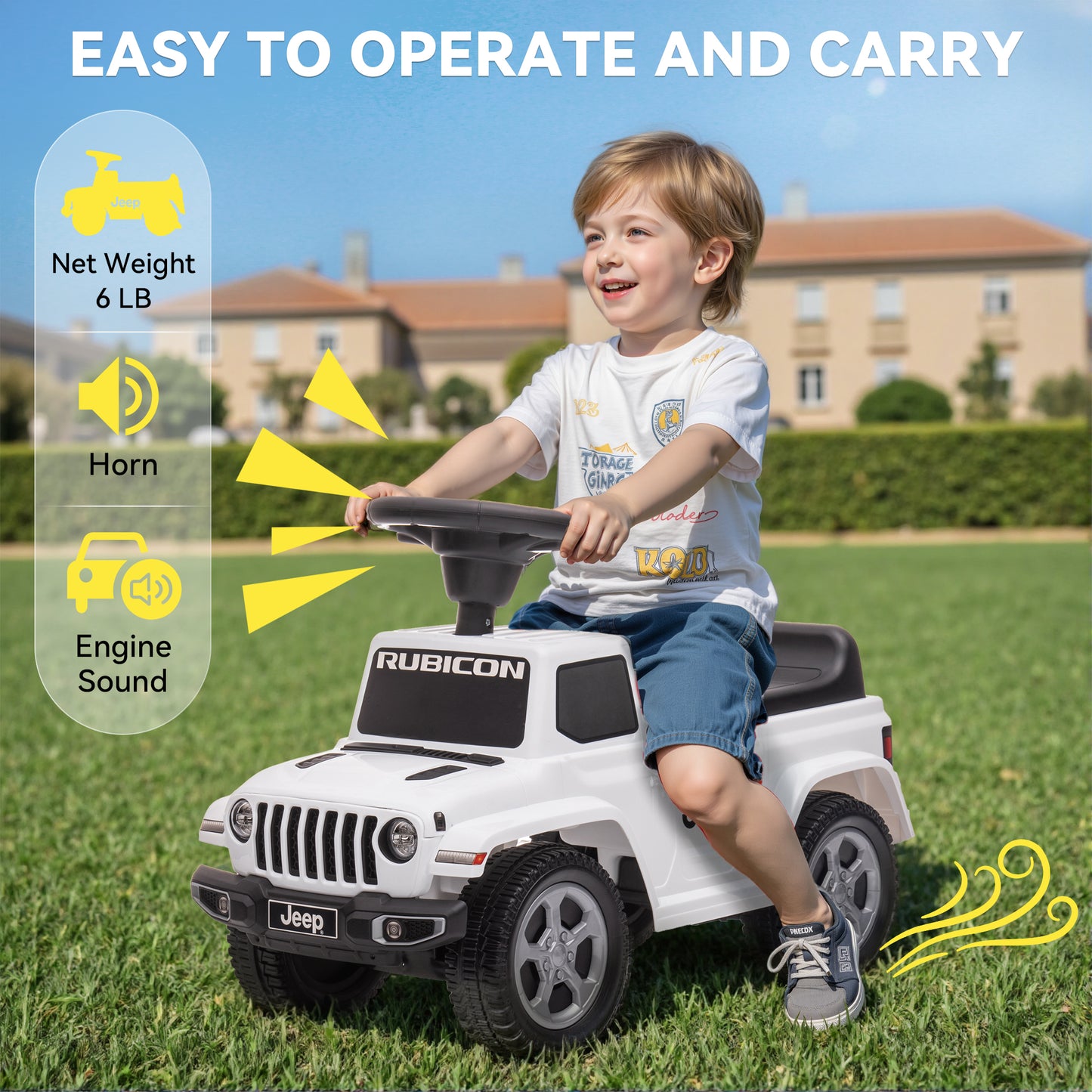 East doll Kids Ride on Push Car, Licensed Jeep ride on toy for toddler, kids jeep Ages 1-3 Years, Horn,Under Seat Storage, 4 wheeler, Baby Walking Racer Gift for Boys Girls