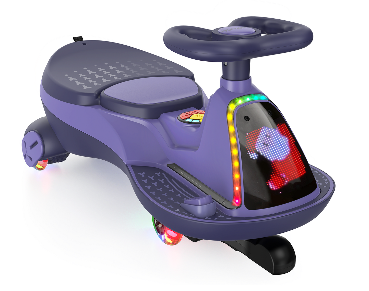 East doll 12V Wiggle Car for Kids with LED, Electric Ride on Toys for Toddlers Aged 3+, Swing Wiggle, Baby Car, 2.8-4.1 Mph, Flashing Wheels, Bluetooth(Upgraded Version)