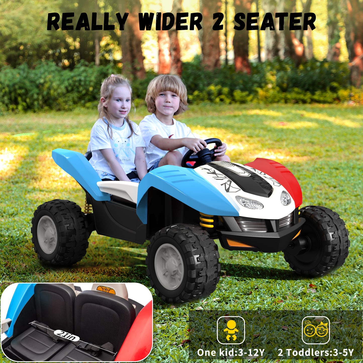 East doll 24V Ride On Car for Big Kids, 2 Seater