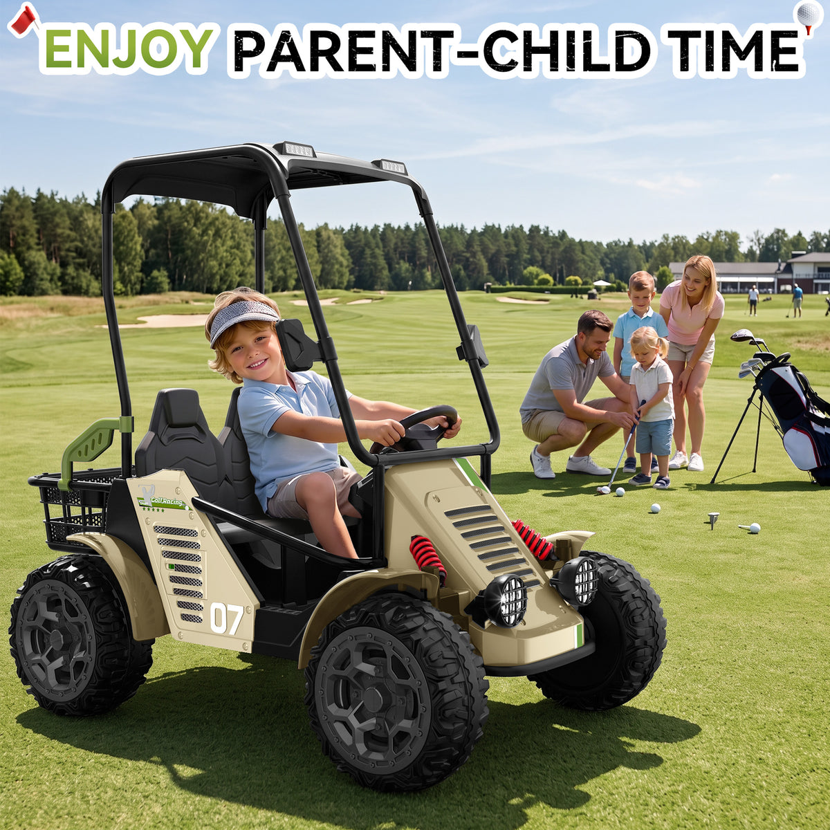 ARBELI 24V 2 Seater Ride on Toys for Big Kids, Dual Spring Suspension Ride on Car with Remote Control, Powerful 4WD Motors, Max Speed 5 MPH, Load 135 Lbs