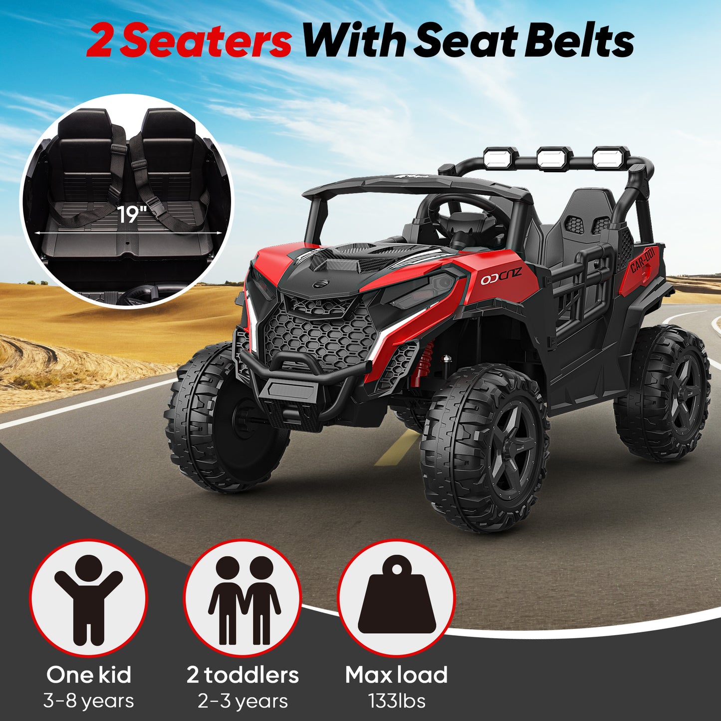 East doll 12V Powered Ride on UTV, 2 Seats