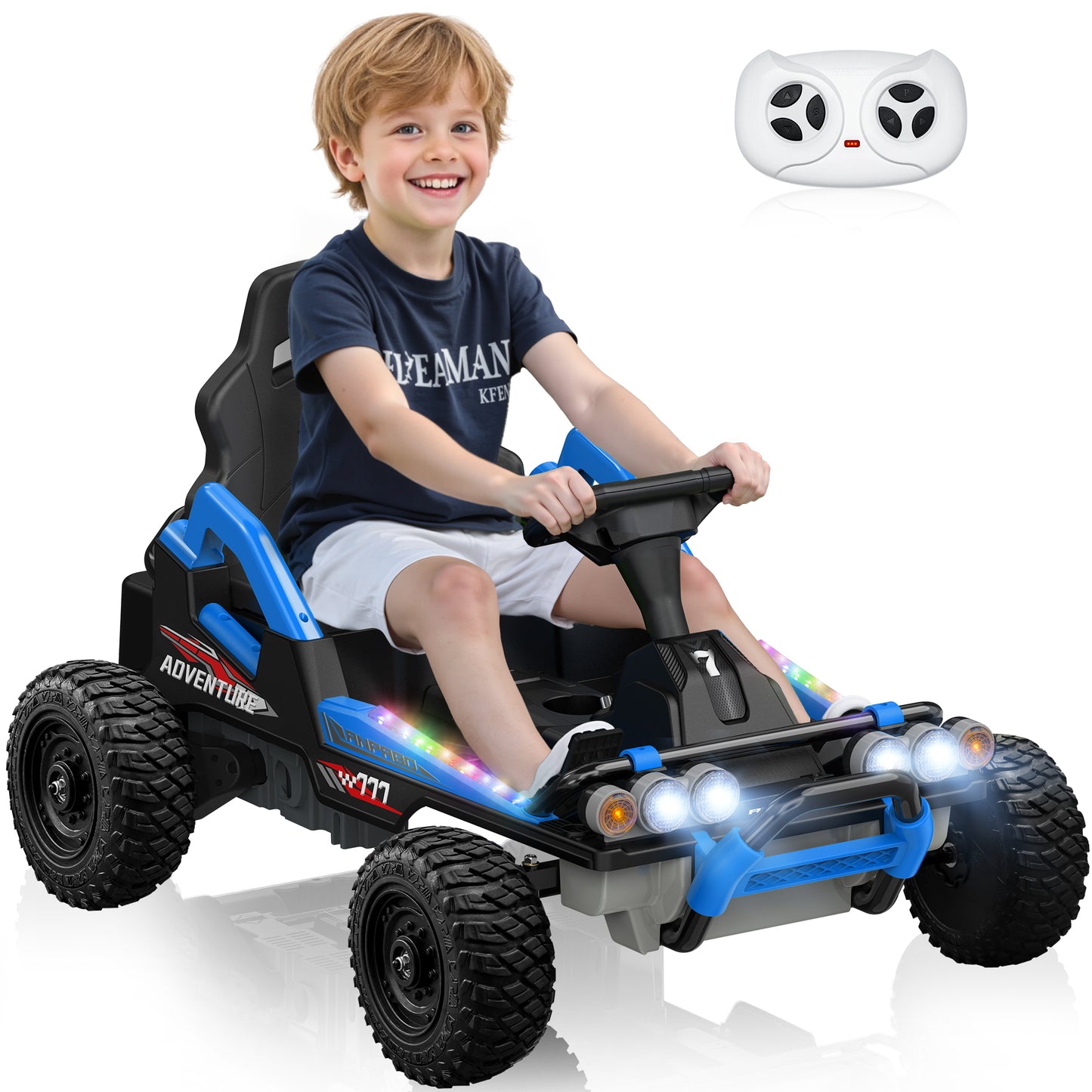 East doll 24V Ride on Toys Car for Big Kids Aged 3+, Electric Kart, Power 2X200W Motors, 4 Wheels, Remote Control, Gas Pedal & Brake, 5MPH