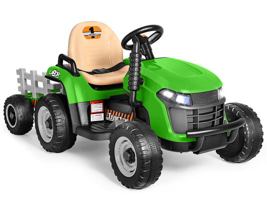 East Doll 12V Ride On Tractor Toy with Trailer
