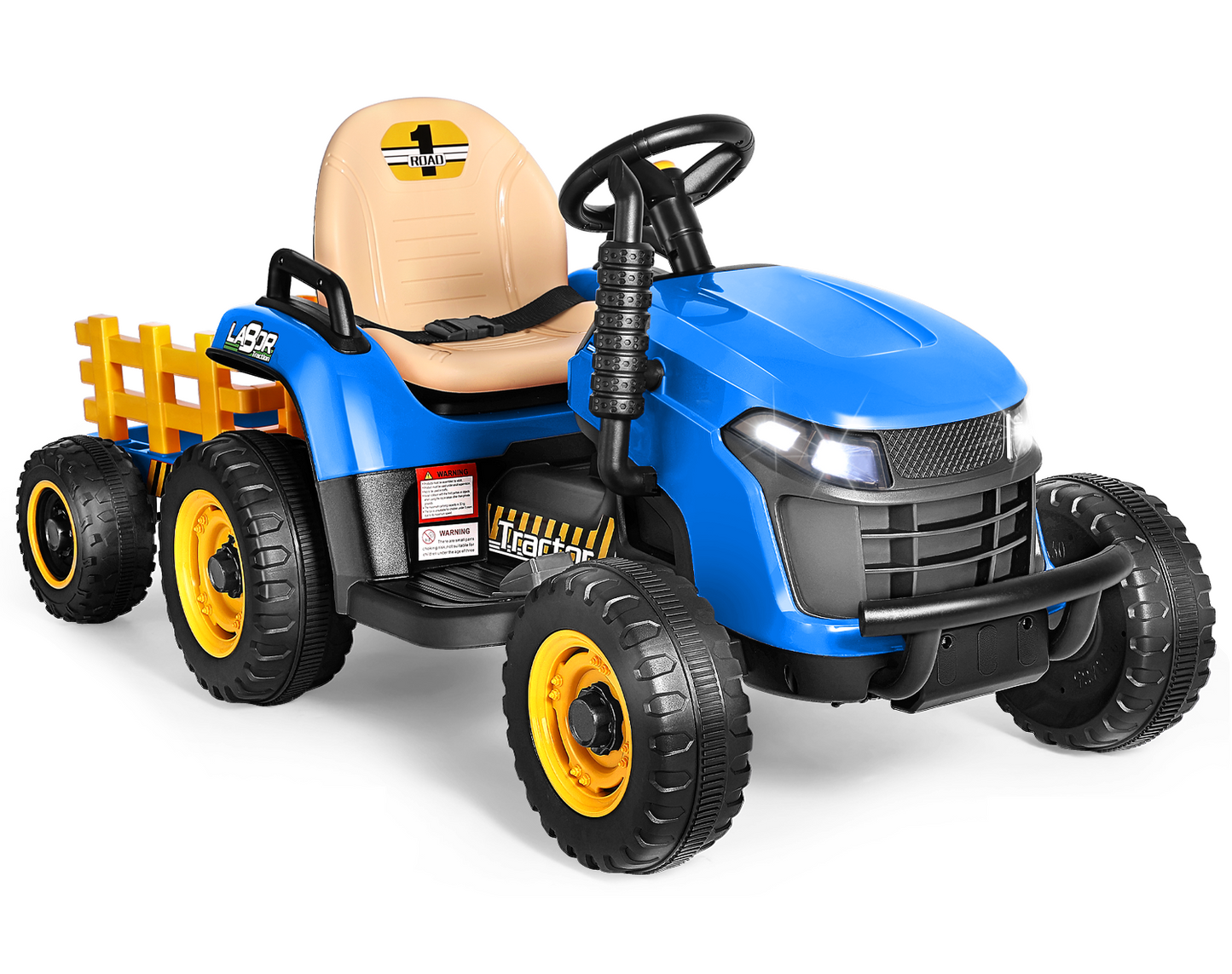 East Doll 12V Ride On Tractor Toy with Trailer