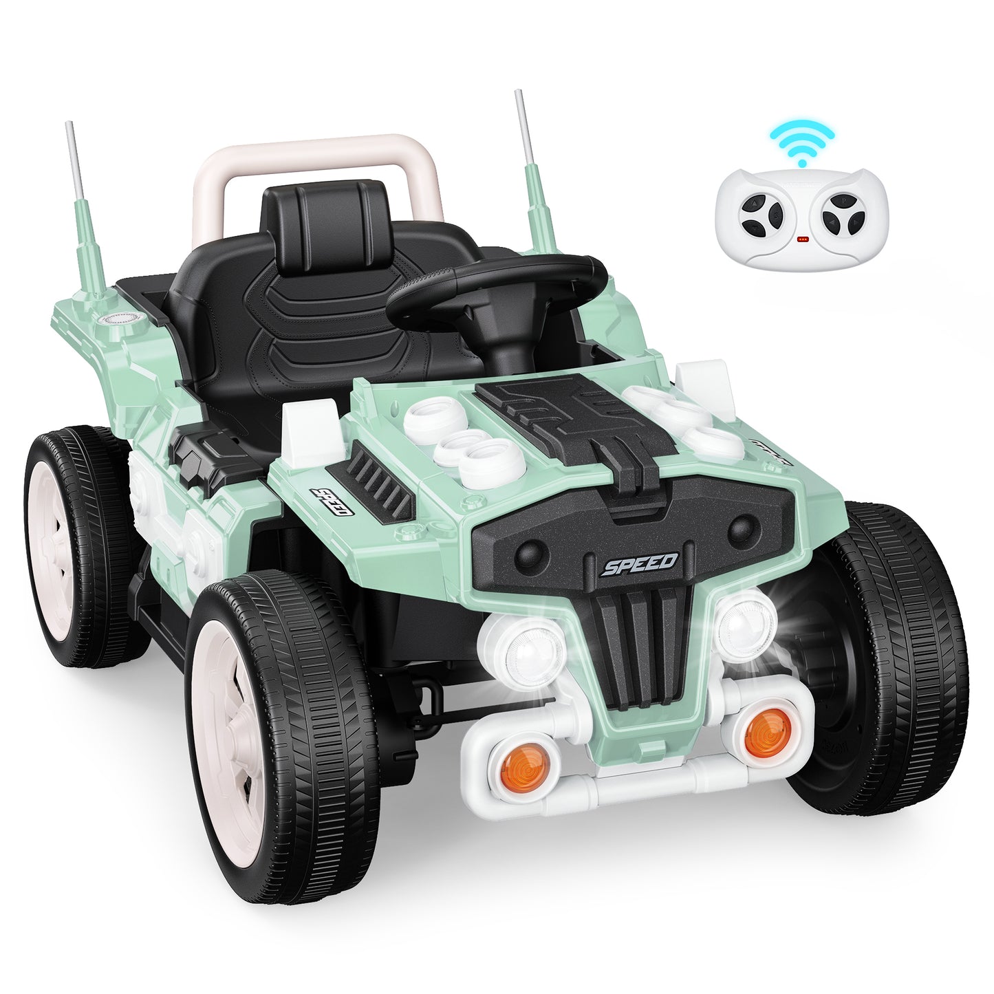 East doll 12V Electric Car for Kid, Ride on Toys for Toddlers, Kid/Toddler Car Aged 2-6Y, Remote Control, Bluetooth, Music, 1.9-3.1MPH, Kids Gifts