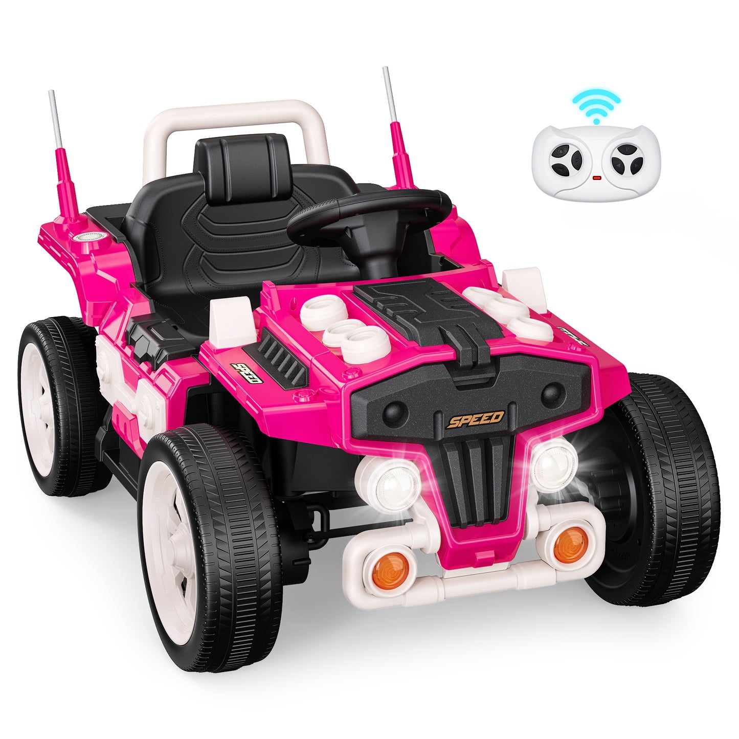 East doll 12V Electric Car for Kid, Ride on Toys for Toddlers, Kid/Toddler Car Aged 2-6Y, Remote Control, Bluetooth, Music, 1.9-3.1MPH, Kids Gifts