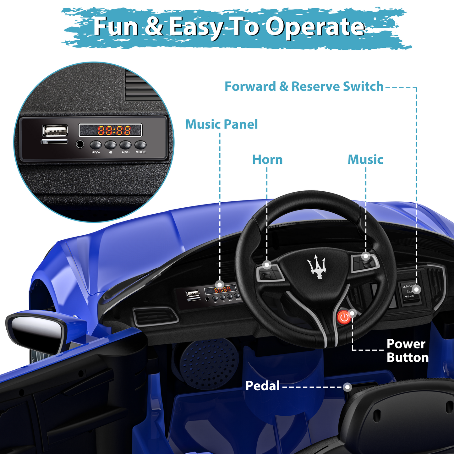 East Doll 12V Ride On Toy Licensed Maserati Ride on Car