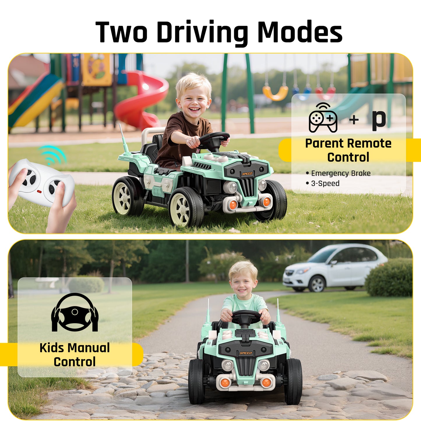 East doll 12V Electric Car for Kid, Ride on Toys for Toddlers, Kid/Toddler Car Aged 2-6Y, Remote Control, Bluetooth, Music, 1.9-3.1MPH, Kids Gifts