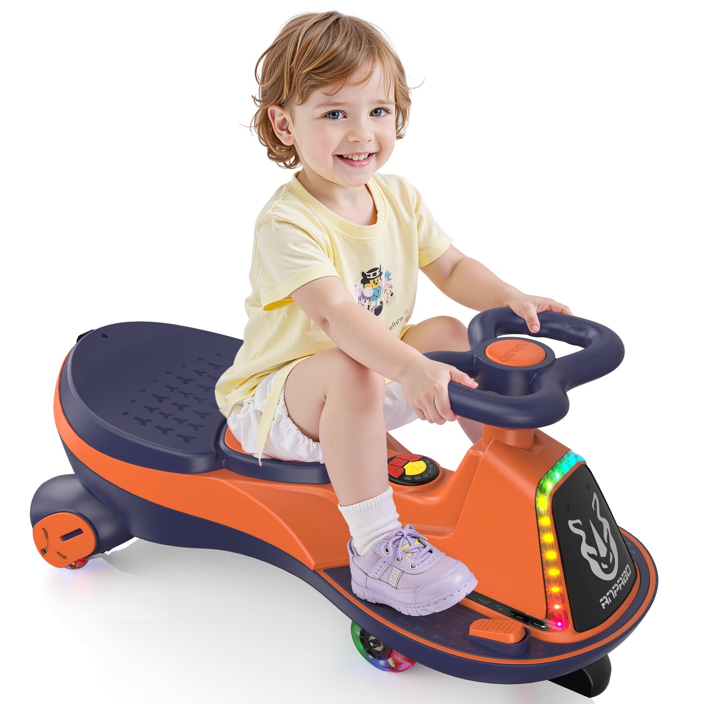 East doll 6V 7Ah Electric Wiggle Car for Kids, Ride on Toys for Toddlers Aged 3+, Cyber Wiggle, Baby Car, 2.8-4.1 Mph, Flashing Wheels, Bluetooth