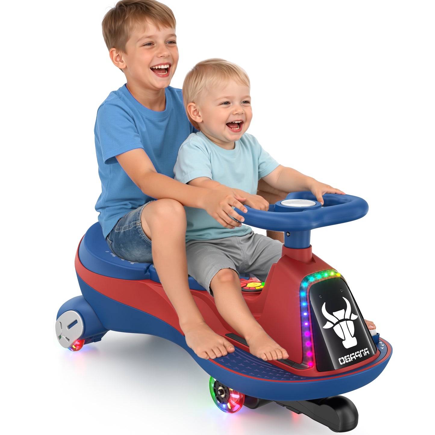 East doll 6V 7Ah Electric Wiggle Car for Kids, Ride on Toys for Toddlers Aged 3+, Cyber Wiggle, Baby Car, 2.8-4.1 Mph, Flashing Wheels, Bluetooth