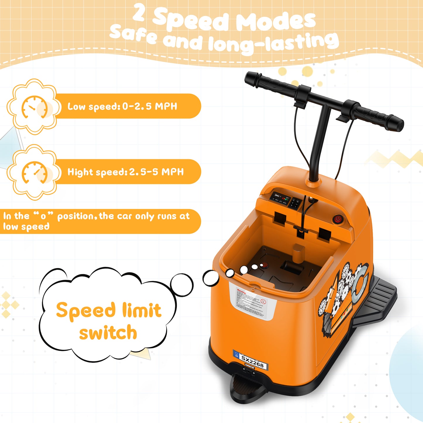 East doll 24V 4 Wheeler Ride on Scooter for Kids , Ride on 24V Aged 3-12