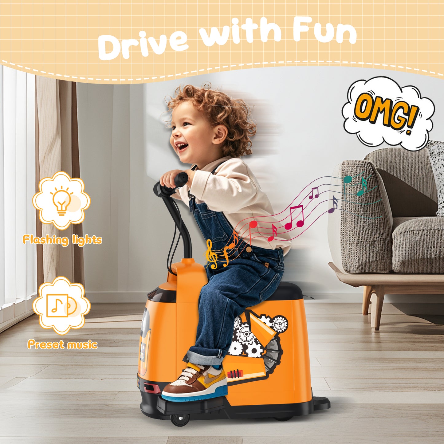 East doll 24V 4 Wheeler Ride on Scooter for Kids , Ride on 24V Aged 3-12