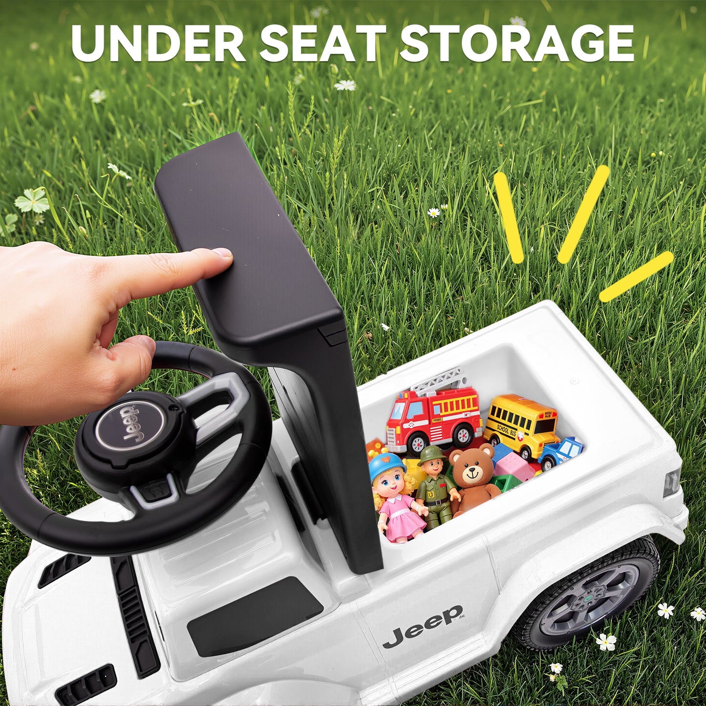 East doll Kids Ride on Push Car, Licensed Jeep ride on toy for toddler, kids jeep Ages 1-3 Years, Horn,Under Seat Storage, 4 wheeler, Baby Walking Racer Gift for Boys Girls