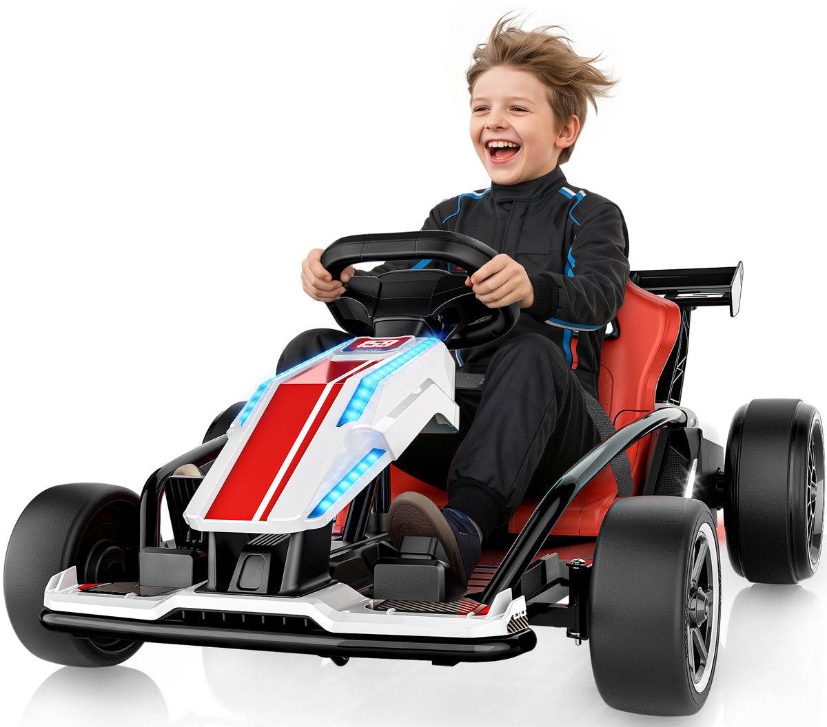 24V Electric Drift Go Kart for Kids Ages 6-14, 400W Motors & 9.3 Mph