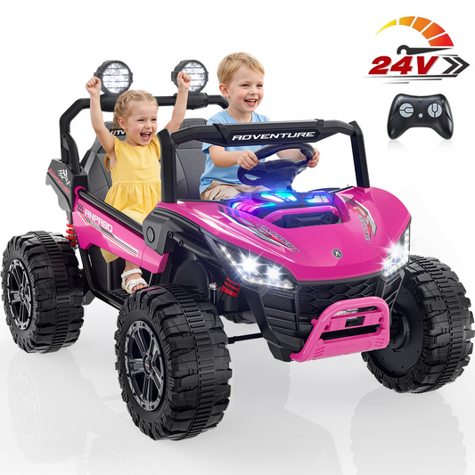 East doll 24V Ride on UTV Car for Big Kid, 2 Seater Ride on Car Toys, Power Electric car for kids,4 Wheels, 800W motors, Remote Control, 5.1 MPH ,3-12Y,Music
