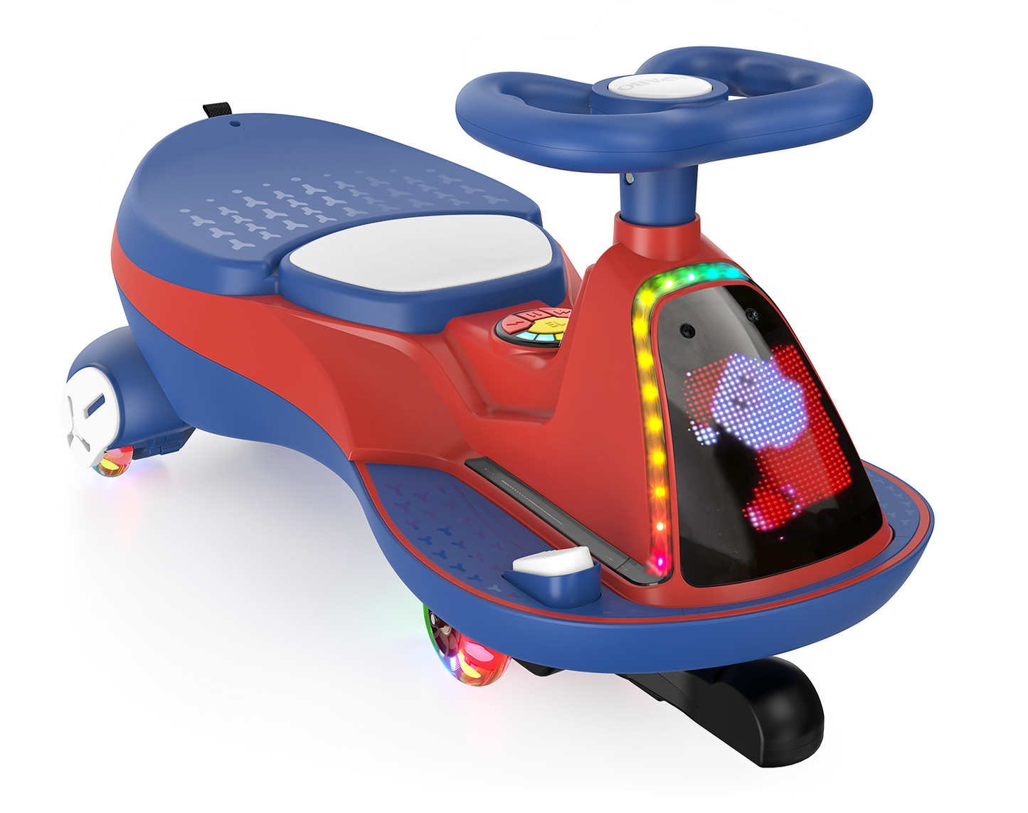 East doll 12V Wiggle Car for Kids with LED, Electric Ride on Toys for Toddlers Aged 3+, Swing Wiggle, Baby Car, 2.8-4.1 Mph, Flashing Wheels, Bluetooth(Upgraded Version）