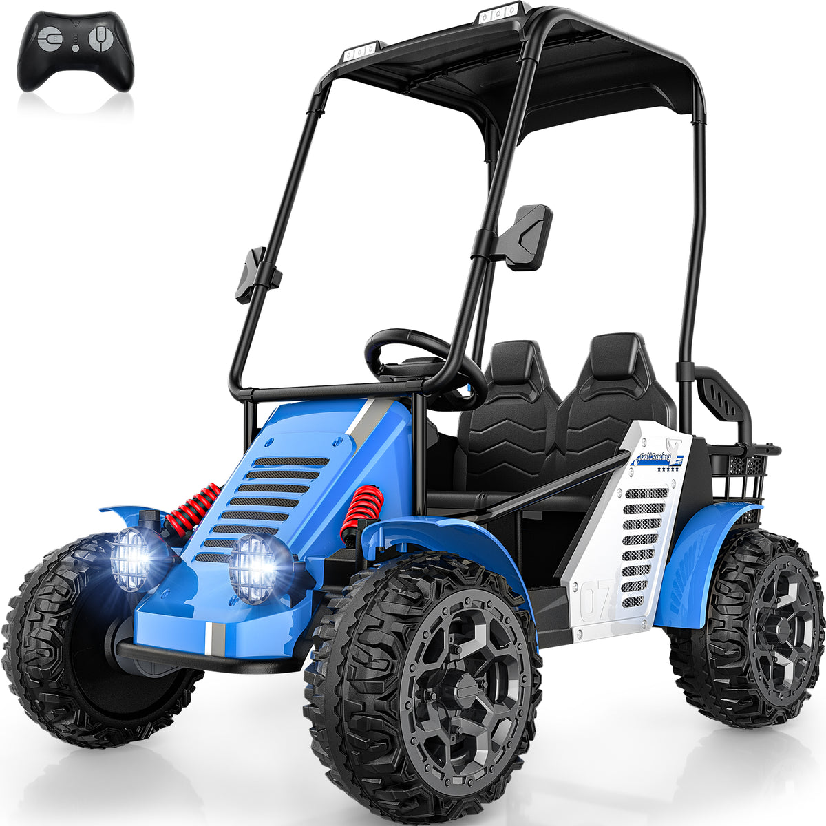 ARBELI 24V 2 Seater Ride on Toys for Big Kids, Dual Spring Suspension Ride on Car with Remote Control, Powerful 4WD Motors, Max Speed 5 MPH, Load 135 Lbs