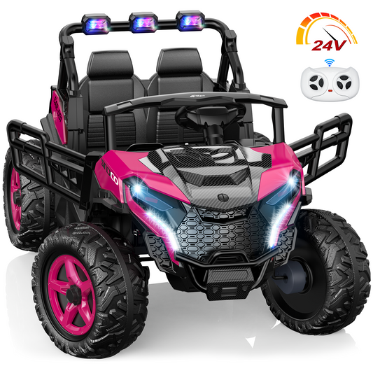 East doll 24V Kids Ride on UTV Car, 2 Seater Ride on Toy for Big Kids, Power Ride on Car for Boys, 4WD 800W Motors, Kid Electric Car Aged 3-8Y , 5.1 MPH , EVA Wheels, Remote Control, Music