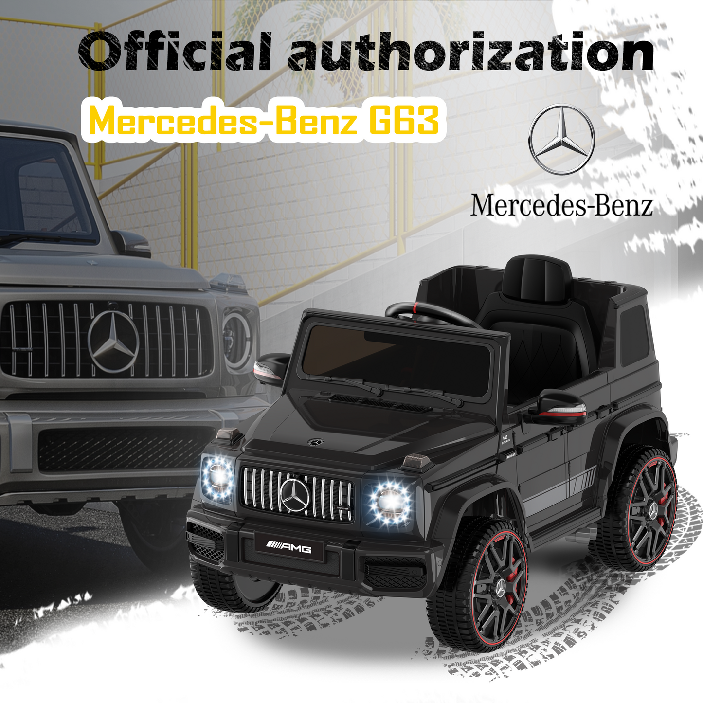 East doll 12V Power Ride on Toys for Toddlers, Kid Electric Car, G63 G Wagon Licensed Mercedes-Benz with Remote Controls, Aged 2-5Y