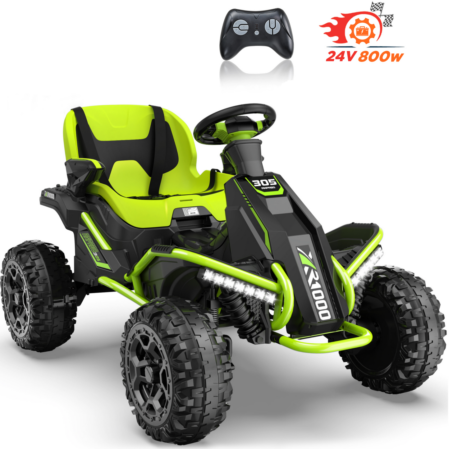 East doll 24V Big Kids Ride on Toys, Electric Power Ride on Car for Kids Age 5-12, 4 Wheeler, 4WD 800W Motors ATV for Kids, 5MPH, Parent Remote, Music