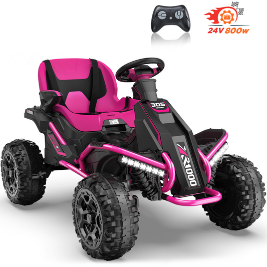 East doll 24V Big Kids Ride on Toys, Electric Power Ride on Car for Kids Age 5-12, 4 Wheeler, 4WD 800W Motors ATV for Kids, 5MPH, Parent Remote, Music
