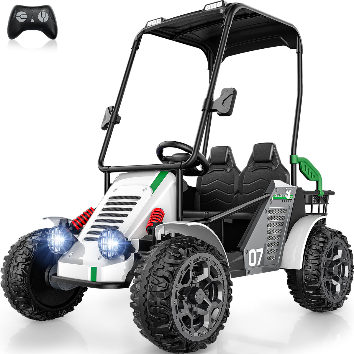 ARBELI 24V 2 Seater Ride on Toys for Big Kids, Dual Spring Suspension Ride on Car with Remote Control, Powerful 4WD Motors, Max Speed 5 MPH, Load 135 Lbs