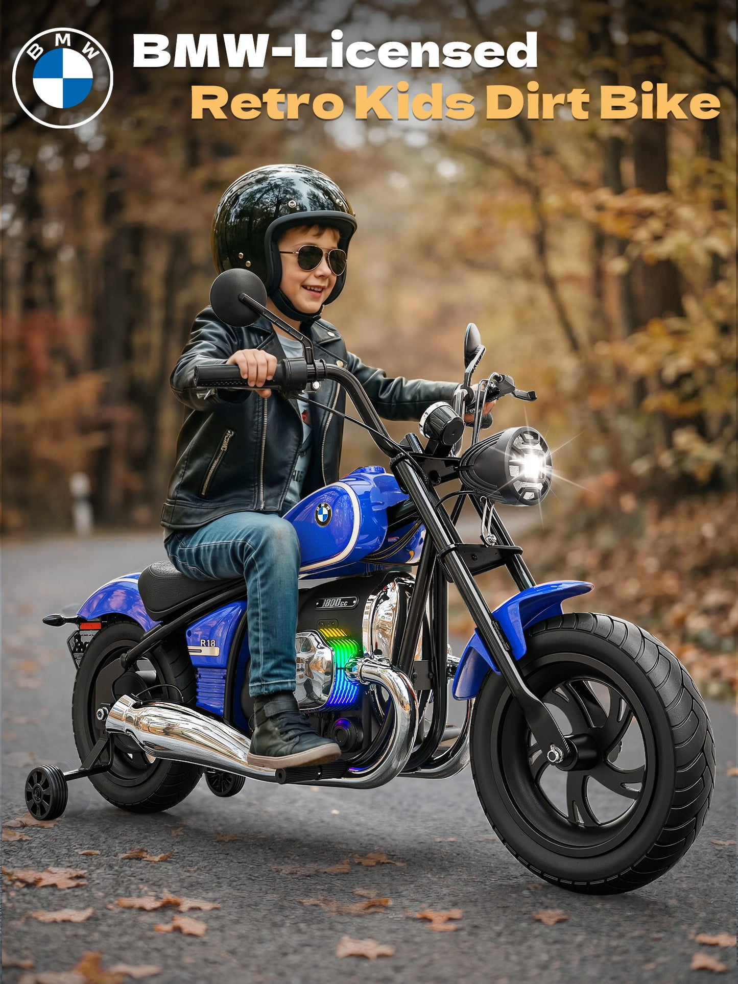 East doll BMW licensed Electric Motorcycle for Kids, Electric Ride on Toy, 200W Power Motor, Up to 13.05MPH & 12 Miles Long-Range, Twist-Grip Throttle, 3-Speed, Lights & Music