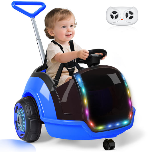 East doll 12V Electric Ride On Toy Car for Toddlers, Kids Puch Car, Outdoor Stroller Toys for Kids, Kids Cars to Ride in, 1-3Y,Remote Control, 1.3-2.5MPH, Music, Horn