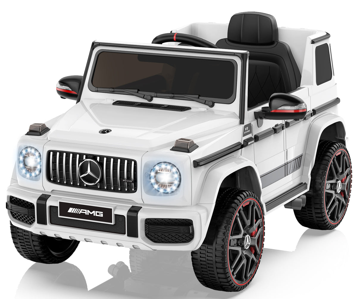 ANPABO 12V 7AH Licensed Mercedes-Benz G63 Electric Car for Kids, White