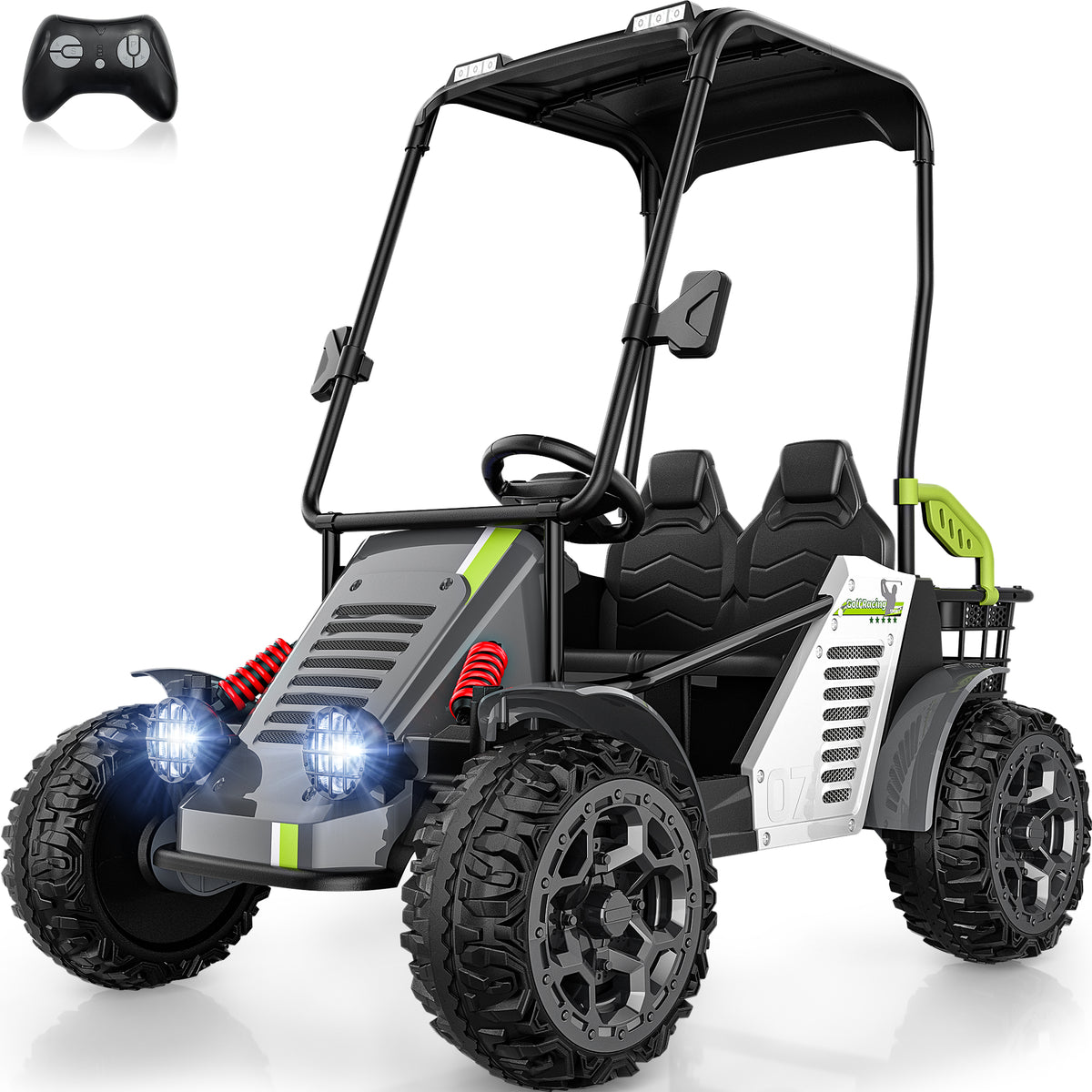 ARBELI 24V 2 Seater Ride on Toys for Big Kids, Dual Spring Suspension Ride on Car with Remote Control, Powerful 4WD Motors, Max Speed 5 MPH, Load 135 Lbs