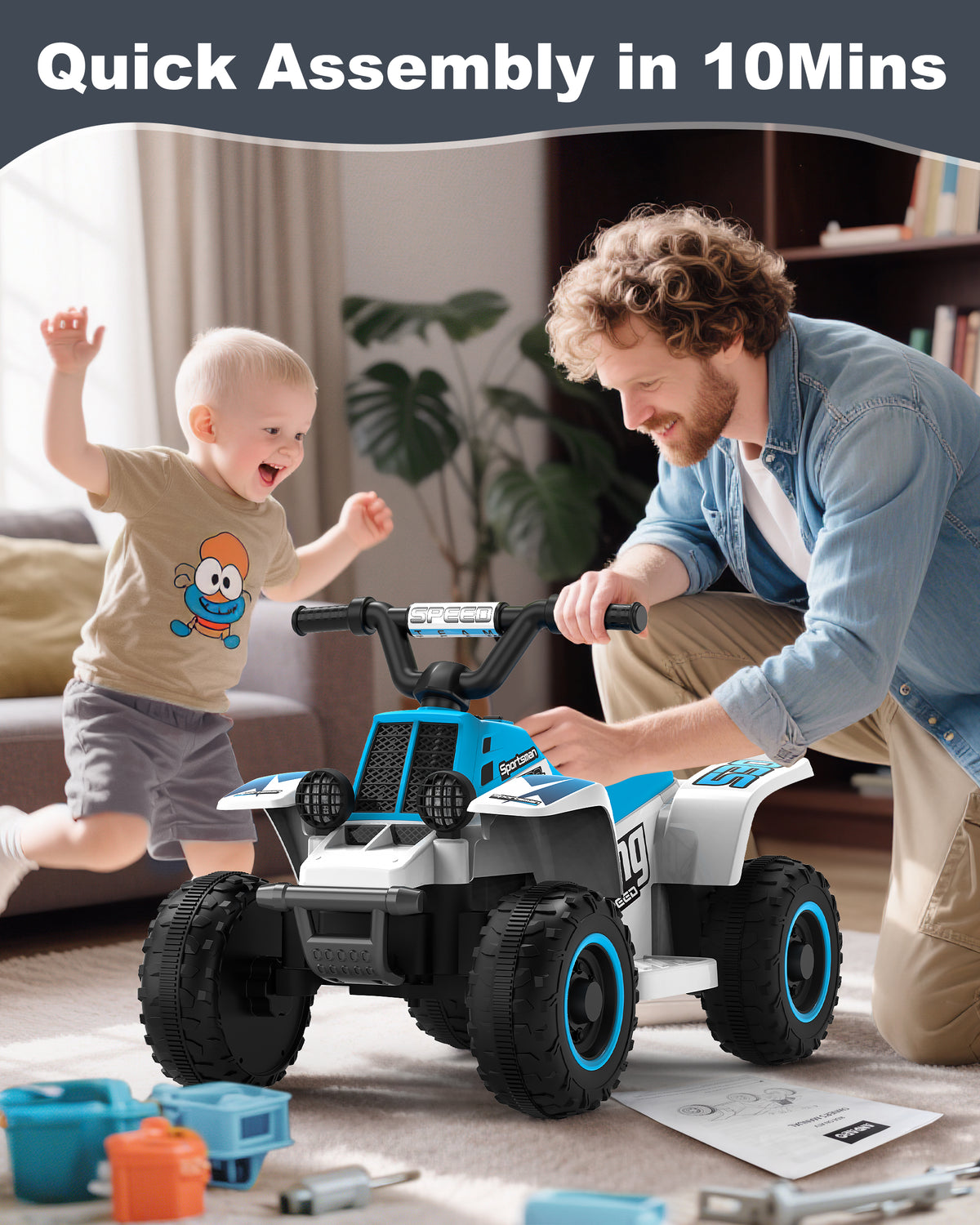 TOYBSNR 6V Ride on ATV Toys, Toddler Car, Ride on Car w/ Music Player