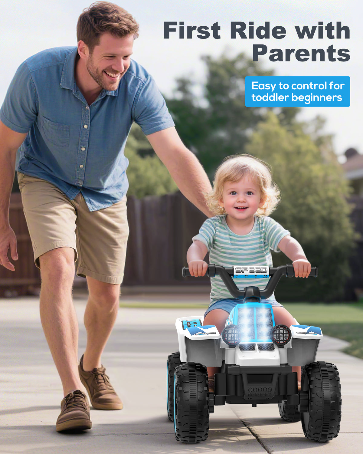 TOYBSNR 6V Ride on ATV Toys, Toddler Car, Ride on Car w/ Music Player