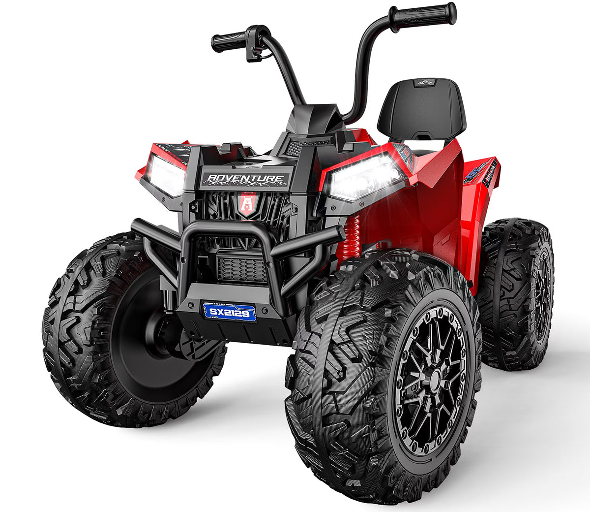 TOYBSNR 24V 2 Seater Kids ATV 4 Wheeler, XXXL 4X4 Ride on Toys with 800W, 17" Big EVA Tires, Electric Car for Kids Ages 5-14, Ride on ATV with Music Bluetooth, Spring Suspension, Max 7.5MPH