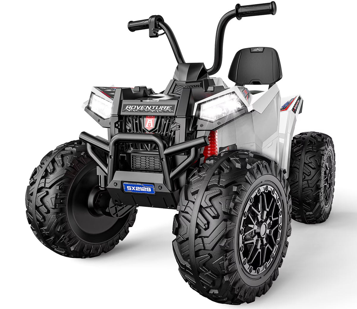 TOYBSNR 24V 2 Seater Kids ATV 4 Wheeler, XXXL 4X4 Ride on Toys with 800W, 17" Big EVA Tires, Electric Car for Kids Ages 5-14, Ride on ATV with Music Bluetooth, Spring Suspension, Max 7.5MPH