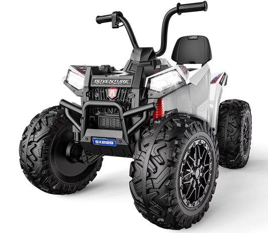 TOYBSNR 24V 2 Seater Kids ATV 4 Wheeler, XXXL 4X4 Ride on Toys with 800W, 17" Big EVA Tires, Electric Car for Kids Ages 5-14, Ride on ATV with Music Bluetooth, Spring Suspension, Max 7.5MPH