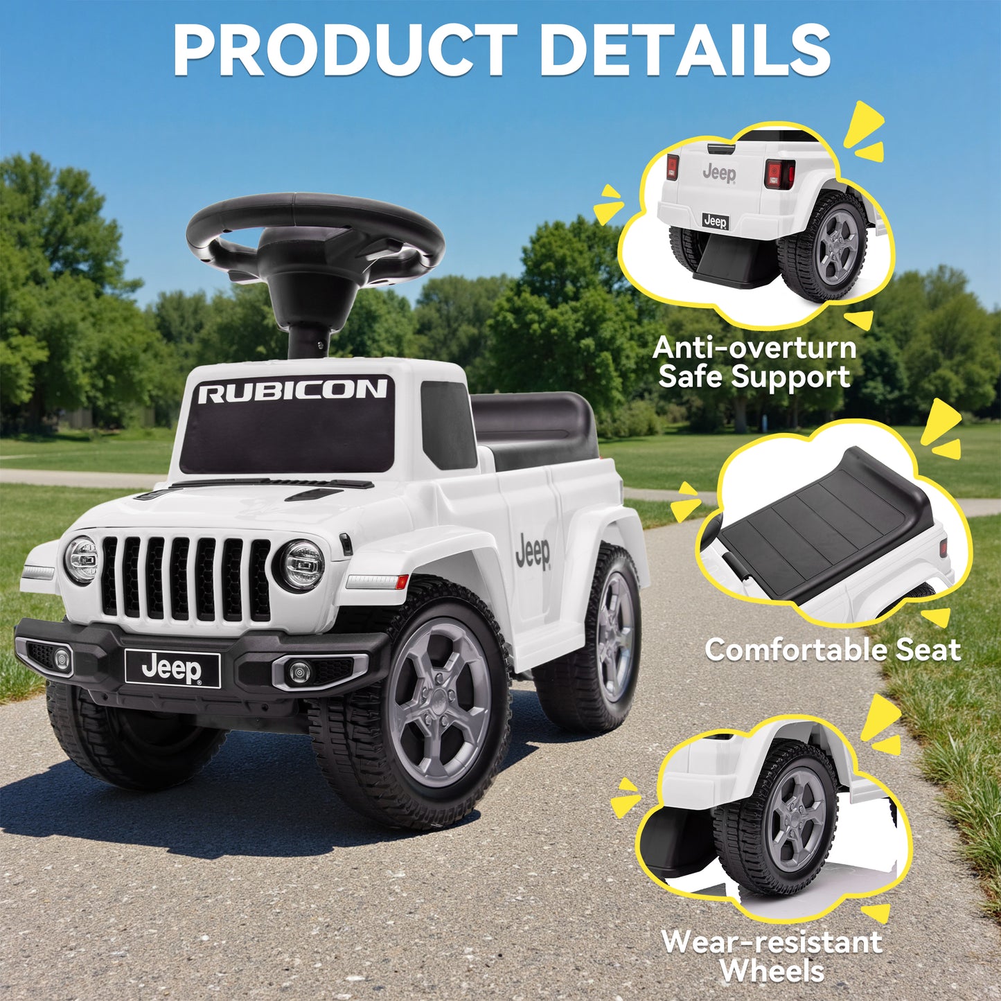 East doll Kids Ride on Push Car, Licensed Jeep ride on toy for toddler, kids jeep Ages 1-3 Years, Horn,Under Seat Storage, 4 wheeler, Baby Walking Racer Gift for Boys Girls