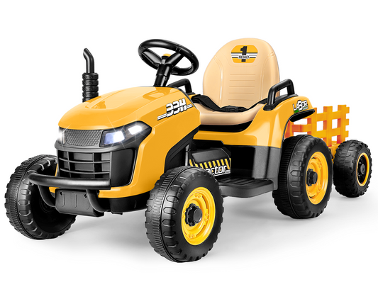 EastDoll 24V Ride on Tractor Car with Tippable Trailer