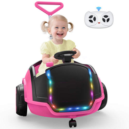 East doll 12V Electric Ride On Toy Car for Toddlers, Kids Puch Car, Outdoor Stroller Toys for Kids, Kids Cars to Ride in, 1-3Y,Remote Control, 1.3-2.5MPH, Music, Horn