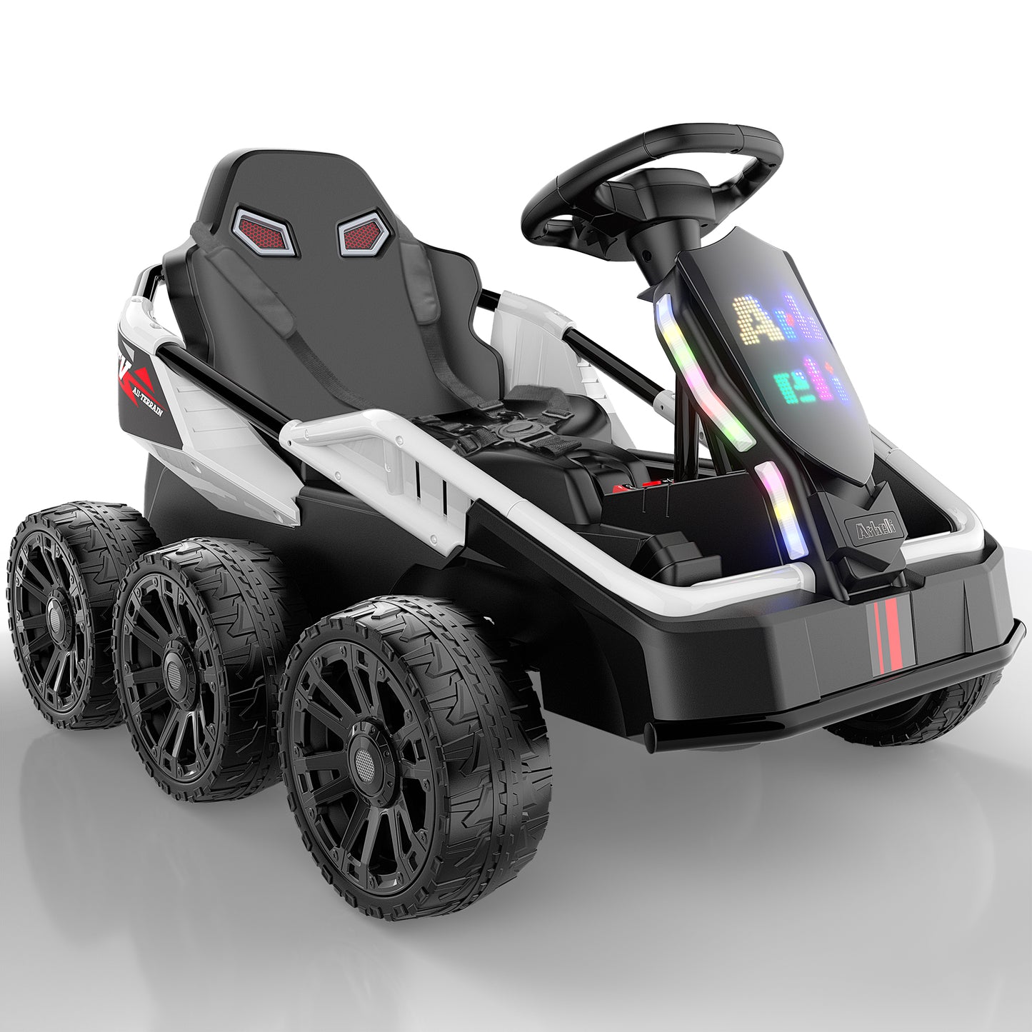 East doll 24V Power Ride on Toys for Big Kids, 6 Wheels Kids UTV, 4x75W Motors, 5MPH, Remote Control, Music, Racing Kids Electric Kart for Age 3+