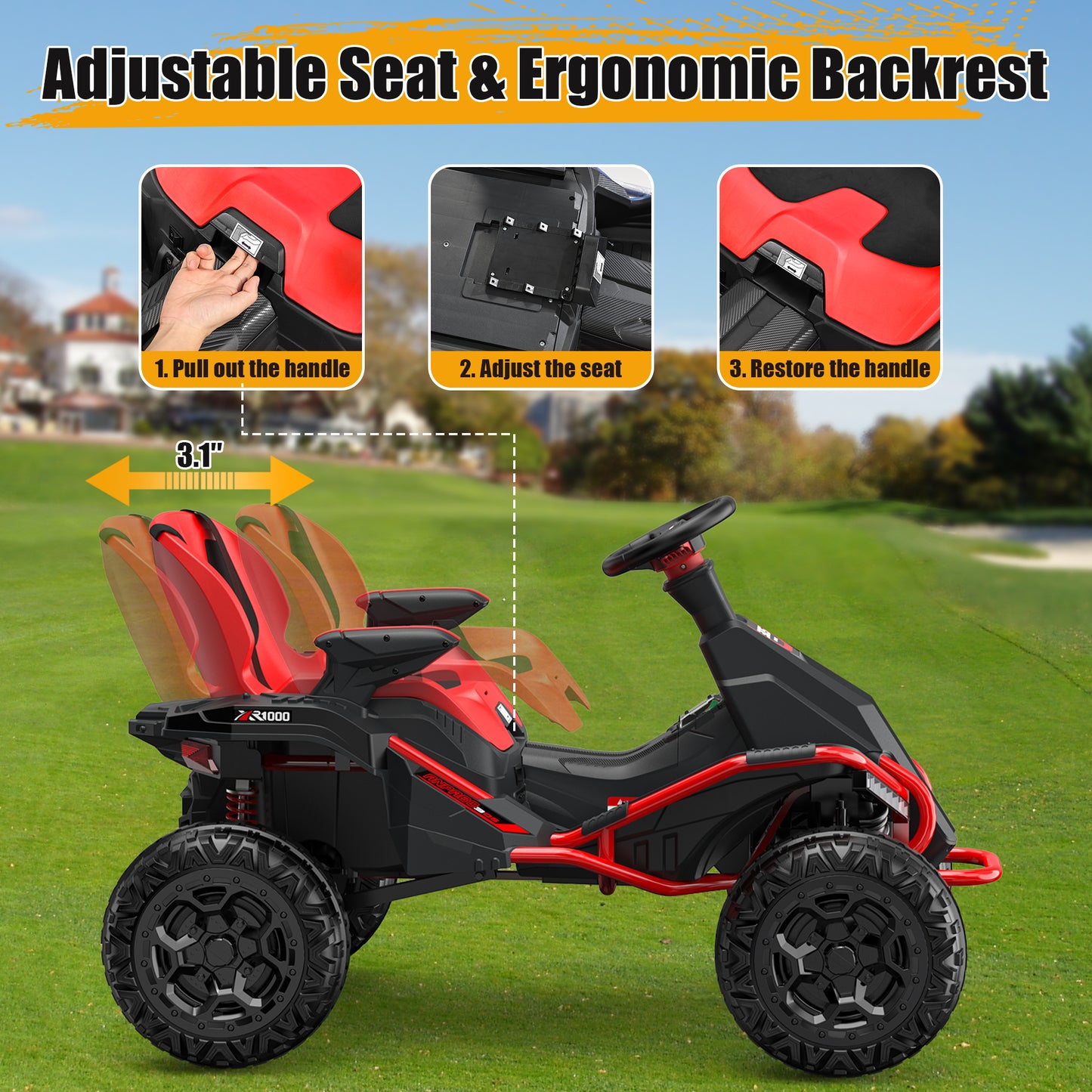 East Doll 24V Ride on ATV Car with 4 Shock Absorbers