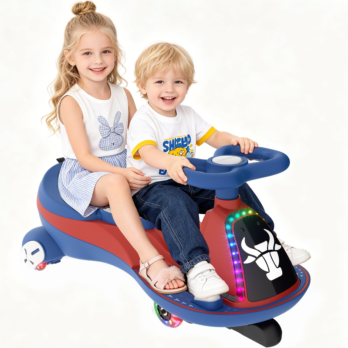 East doll 6V 7Ah Electric Wiggle Car for Kids, Ride on Toys for Toddlers Aged 3+, Cyber Wiggle, Baby Car, 2.8-4.1 Mph, Flashing Wheels, Bluetooth